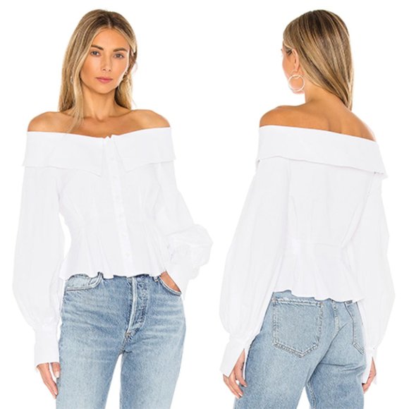 LPA Tops - LPA Rey Women's White Button Down Top REVOLVE NWT